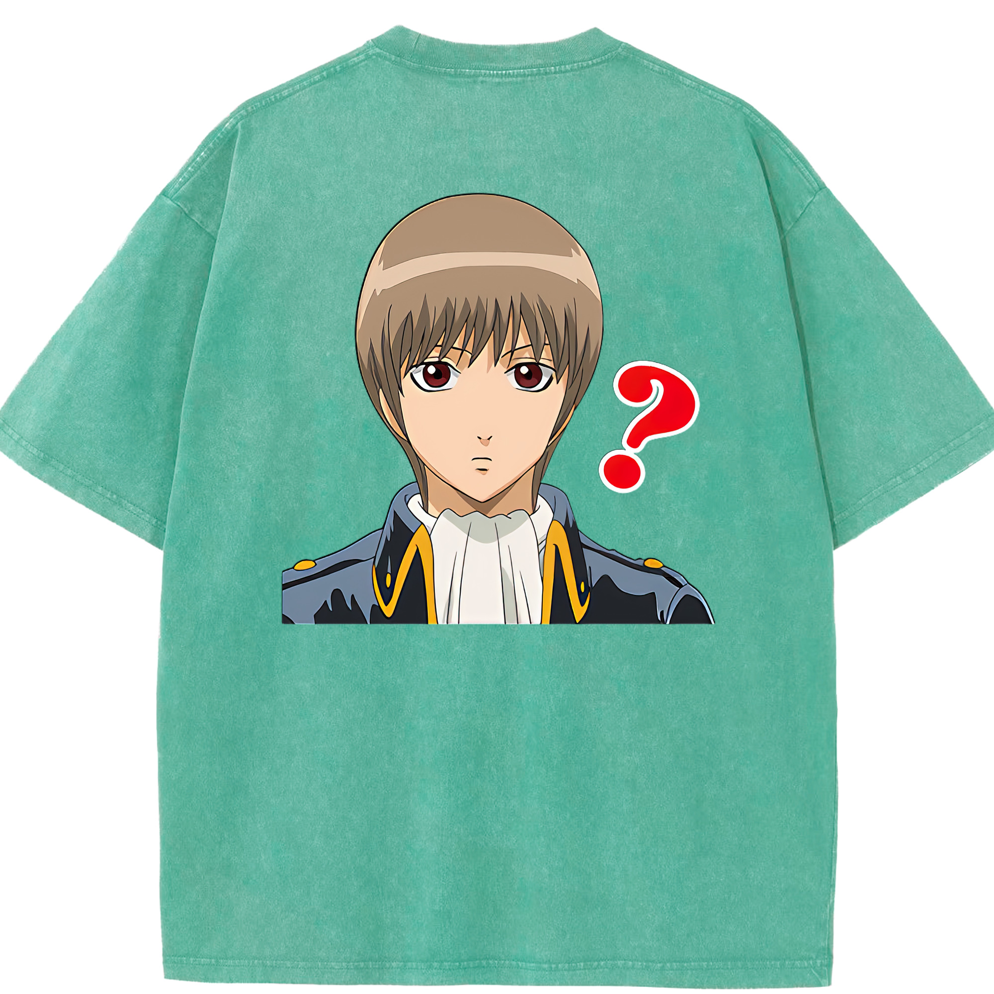 （画像用） ぎんたま 坂田銀時（さかたぎんとき） 神楽 志村新八（しむら しんぱち） GINTAMA Sakata Gintoki Kagura Shimura Shinpachi 綿100% ヴィンテージ風 半袖Tシャツ（背面プリント）